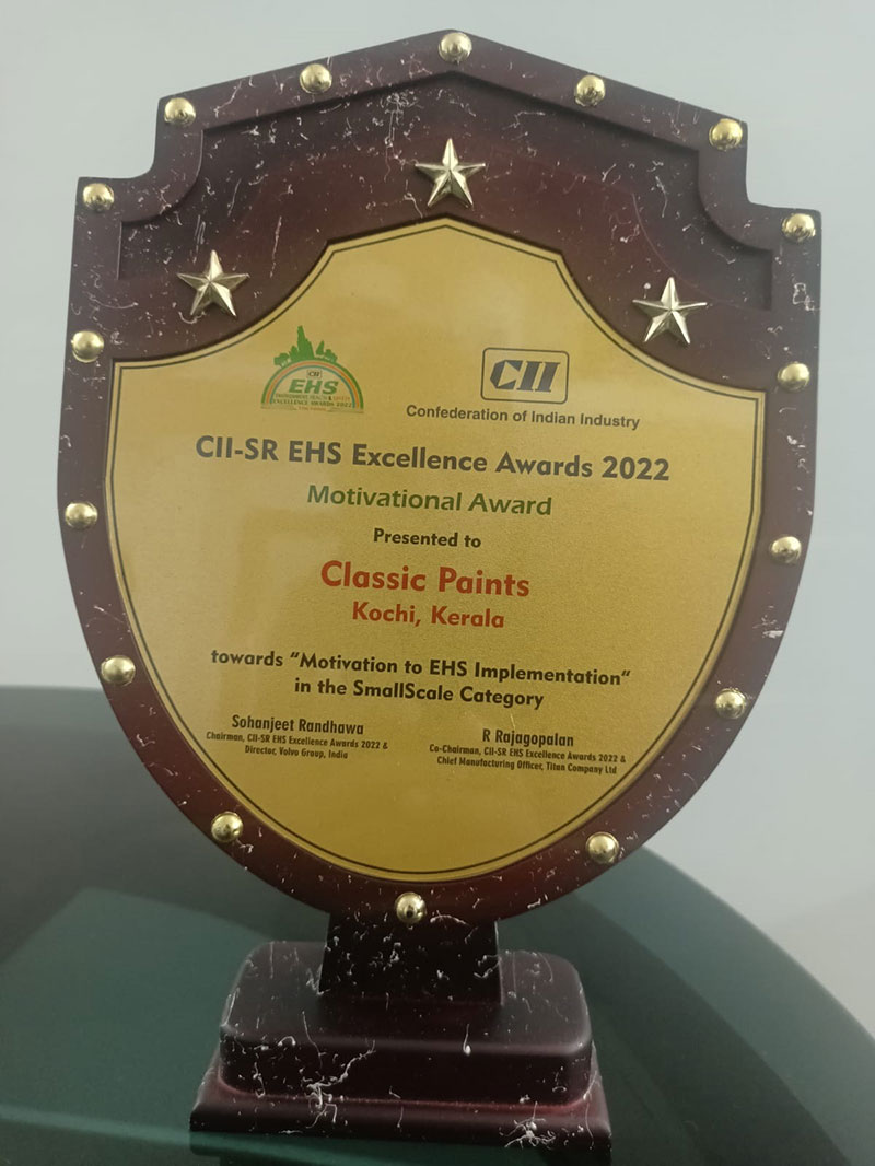 Classic Paints CII SR EHS Excellence Awards 2022 Motivation EHS Implementation